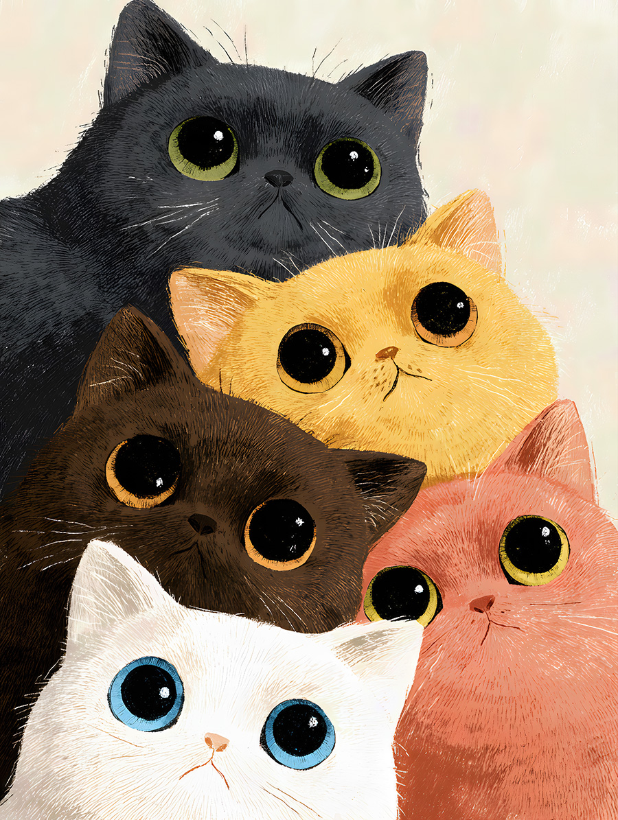 Cute Cats Illustration